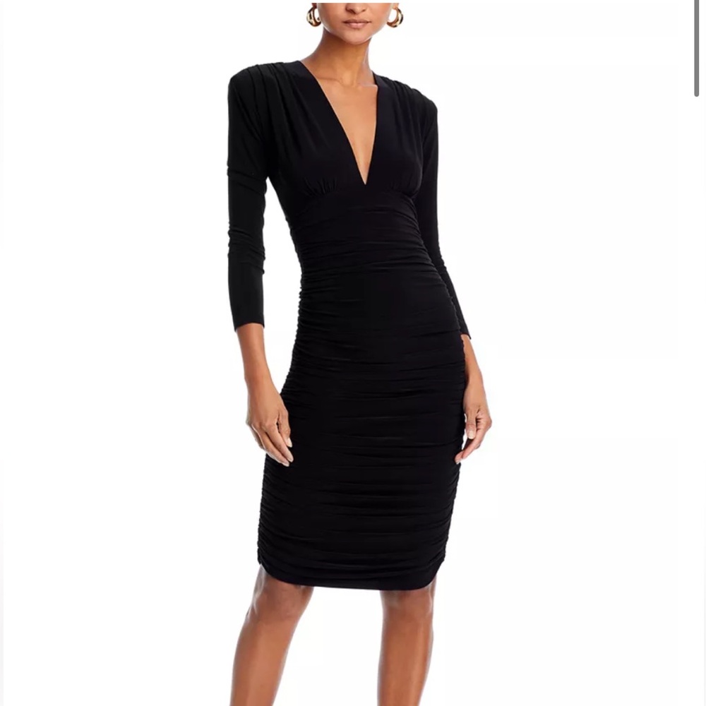 Norma Kamali Rich Purple Long Sleeve Dress